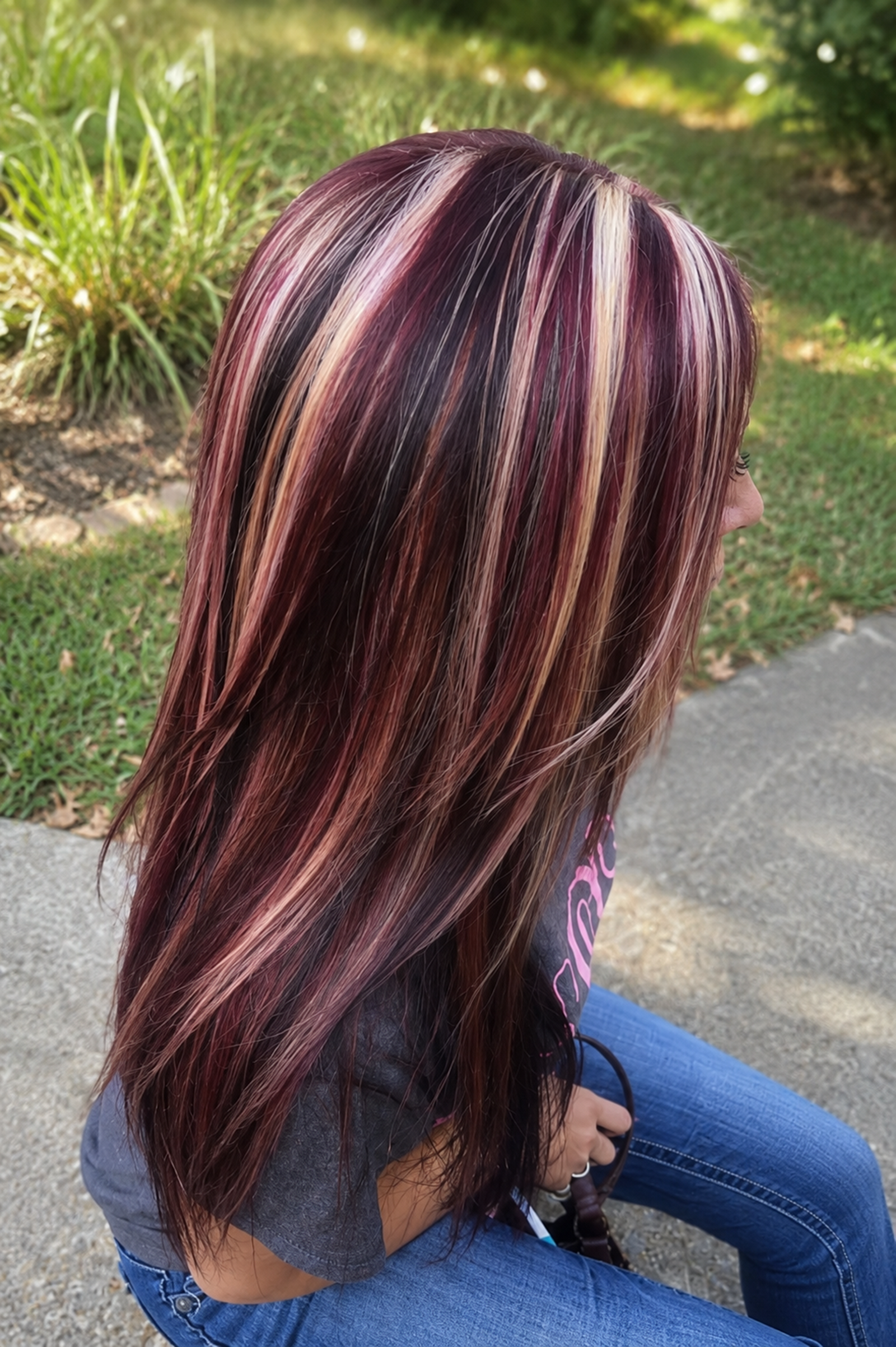 Y2K-inspired chunky color with a modern finish. Deep chocolate and burgundy tones create the base, w(..)