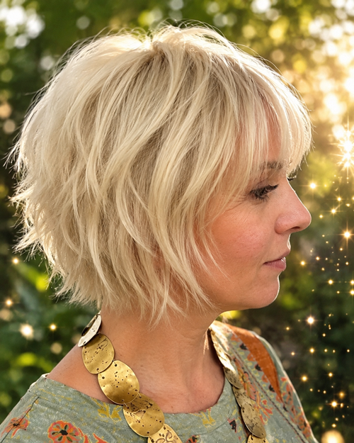 Soft, dimensional blonde with a lived-in root melt designed for a softer, more natural grow-out. Kee(..)